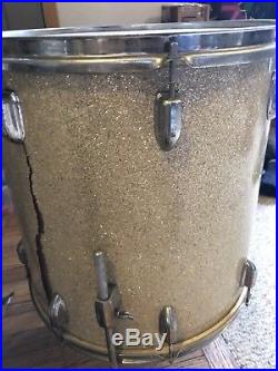 Vintage KINGSTON 1960s Wood Shell Drum Set Mij Champagne Sparkle