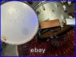 Vintage Ludwig 1959 Transition Badge 22 Bass Drum 13 Tom Silver Sparkle Set