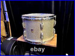 Vintage Ludwig 1959 Transition Badge 22 Bass Drum 13 Tom Silver Sparkle Set