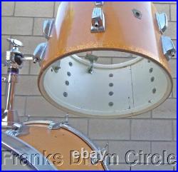 Vintage Ludwig 1960's Drum Set Orange Sparkle 13 Tom 16 Floor 22 Bass Kit 60