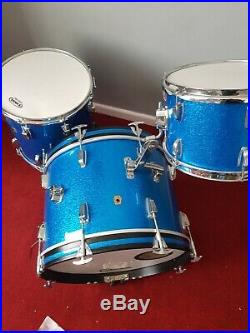 Vintage Ludwig 1966 factory matched Down Beat Drum set 12/14/20 with Cases