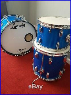 Vintage Ludwig 1966 factory matched Down Beat Drum set 12/14/20 with Cases