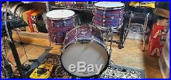 Vintage Ludwig 1968 Psychedelic Red Mod 3pc Drum Set