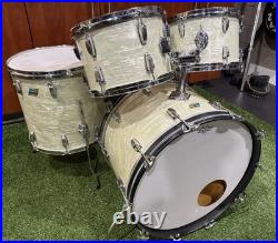 Vintage Ludwig 1970s Drumset White Marine Pearl
