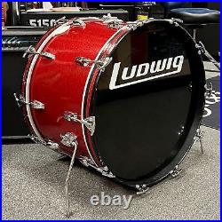 Vintage Ludwig 5-Pc Drumset, Red Sparkle, 1960s