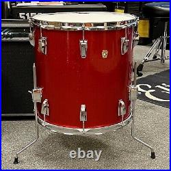 Vintage Ludwig 5-Pc Drumset, Red Sparkle, 1960s