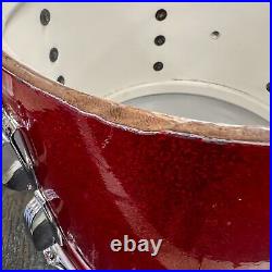 Vintage Ludwig 5-Pc Drumset, Red Sparkle, 1960s