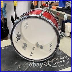 Vintage Ludwig 5-Pc Drumset, Red Sparkle, 1960s