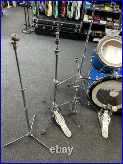 Vintage Ludwig Blue Sparkle 1970s Drum Set 22/16/13/12/8/6 with Atlas Stands #2555
