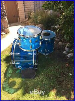 Vintage Ludwig Blue Vistalite drum set