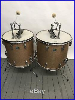 Vintage Ludwig Bluenote Double Bass Drum Set Rare Pink Champagne 1969 Jazz Rock