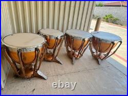 Vintage Ludwig Copper Timpani Kettle Drums Set of 4 Orchestral Percussion