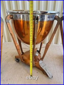 Vintage Ludwig Copper Timpani Kettle Drums Set of 4 Orchestral Percussion