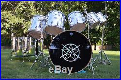 Vintage Ludwig Custom Drum Set 28 Bass Drum 20/18/15/14/12/10/8 Chrome Ovr Wood