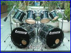 Vintage Ludwig Double Bass 9pc, Custom ordered! Charcoal Shadow! Drum Set Kit