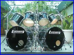 Vintage Ludwig Double Bass 9pc, Custom ordered! Charcoal Shadow! Drum Set Kit