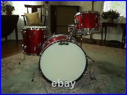 Vintage Ludwig Downbeat Drum Set-1968-Red Sparkle-Time Capsule