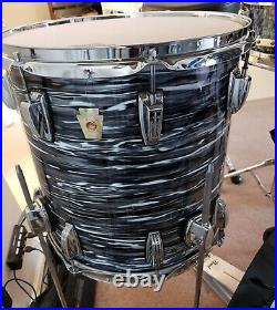 Vintage Ludwig Drum Kit 1990 Black Oyster Pearl 4pc Ringo Set Up MINT CLEAN