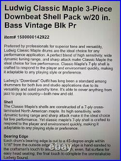 Vintage Ludwig Drum Kit 1990 Black Oyster Pearl 4pc Ringo Set Up MINT CLEAN