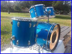 Vintage Ludwig Drum Set. 1971 Era Blue Sparkle Beauties