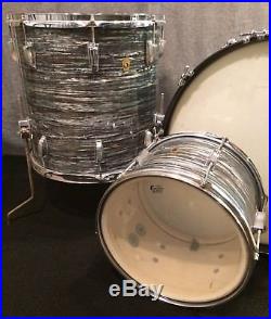 Vintage Ludwig Drum Set Blue Oyster Pearl Made in USA