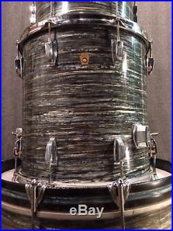 Vintage Ludwig Drum Set Blue Oyster Pearl Made in USA