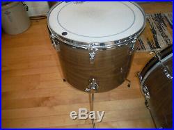 Vintage Ludwig Drum Set, Walnut Wrap