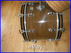 Vintage Ludwig Drum Set, Walnut Wrap