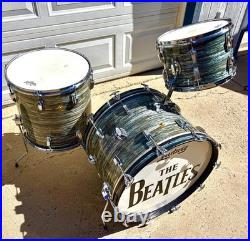 Vintage Ludwig Drums 1965 Ringo Starr Bass Rack Floor Tom Blue/Black Oyster