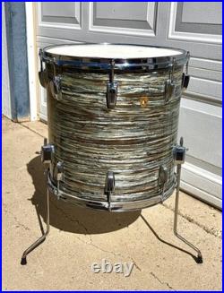 Vintage Ludwig Drums 1965 Ringo Starr Bass Rack Floor Tom Blue/Black Oyster