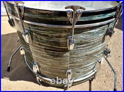 Vintage Ludwig Drums 1965 Ringo Starr Bass Rack Floor Tom Blue/Black Oyster