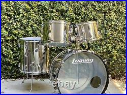 Vintage Ludwig Stainless Steel Drum Set 1970s