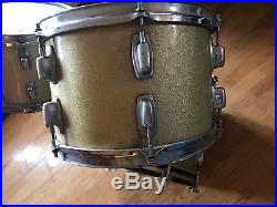 Vintage Ludwig Standard Gold Sparkle Bass Drum & 2 Toms Set
