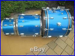 Vintage Ludwig Super Classic 13 16 22 Drum Set Blue Sparkle Keystone 1960's