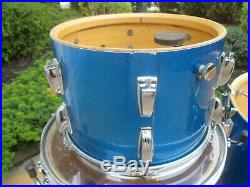 Vintage Ludwig Super Classic 13 16 22 Drum Set Blue Sparkle Keystone 1960's