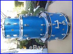 Vintage Ludwig Super Classic 13 16 22 Drum Set Blue Sparkle Vintage 1960's