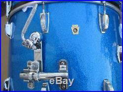 Vintage Ludwig Super Classic 13 16 22 Drum Set Blue Sparkle Vintage 1960's