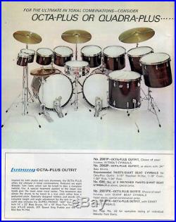 Vintage Ludwig Super Classic Octa-Plus Drum Set Walnut Cortex Wrap