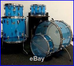 Vintage Ludwig Vistalite Drum Set Blue Made in USA