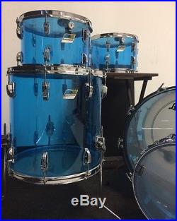 Vintage Ludwig Vistalite Drum Set Blue Made in USA