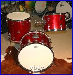 Vintage Niles Era Slingerland Drum set. 20, 13, 16. 1960s Red Sparkle