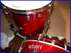 Vintage Niles Era Slingerland Drum set. 20, 13, 16. 1960s Red Sparkle