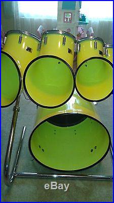 Vintage North 6 Piece Yellow Drum Set with Original Sled Rack