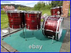 Vintage Olympic drumset in Red Silk Pearl 20/16/14/12