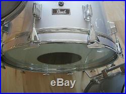 Vintage PEARL Schlagzeug / Drumset / Shellset 22 12 16 / Satin Silver Flash