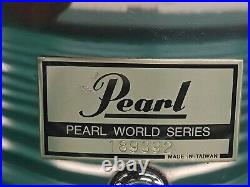 Vintage PEARL WORLD Series Chrome Drum Set 10/12/16/22 OPTIMOUNT Tom System