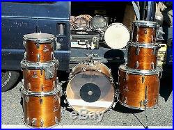 Vintage Premier 1960s Drum Set wood shell royal series ten drums & bongos etc