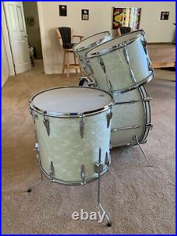 Vintage Premier 303 4-piece White Marine Pearl Drum Set (1972)