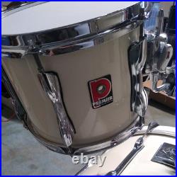 Vintage Premier Drum Kit White/Cream 1990s Made In England