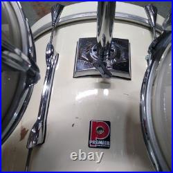 Vintage Premier Drum Kit White/Cream 1990s Made In England